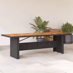 Cette table de jardin avec dessus en bois, conçue avec des lignes épurées et simples, est un excellent choix pour votre jardi ...