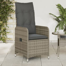 Vidaxl - Chaises inclinables de jardin lot de 2 et coussins gris rotin