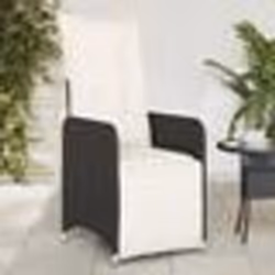 vidaXL Chaise inclinable de jardin avec coussins noir résine tressée