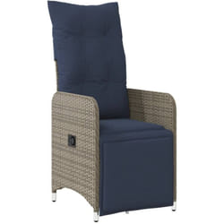 Vidaxl - Chaise de jardin inclinable avec coussins en résine tressée grise