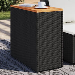 Table d'appoint de jardin dessus en bois noir 58x27,5x55 cm Vidaxl
