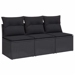 VidaXL 365988, 3 siège(s), Noir, 110 kg, 1650 mm, 620 mm, 690 mm