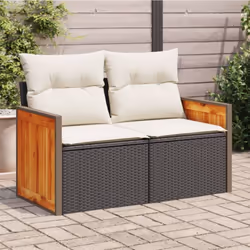 Détendez-vous et profitez de l'extérieur dans ce confortable canapé de jardin 2 places ! Matériau durable : la résine tressée ...