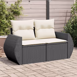 Détendez-vous et profitez de l'extérieur dans ce confortable canapé de jardin 2 places ! Matériau durable : la résine tressée ...