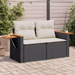 Détendez-vous et profitez de l'extérieur dans ce confortable canapé de jardin 2 places ! Matériau durable : la résine tressée ...