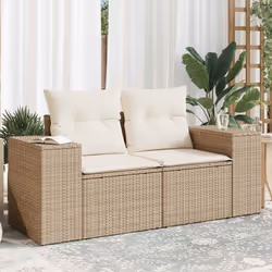 Détendez-vous et profitez de l'extérieur dans ce confortable canapé de jardin 2 places ! Matériau durable : la résine tressée ...