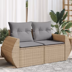 Détendez-vous et profitez de l'extérieur dans ce confortable canapé de jardin 2 places ! Matériau durable : la résine tressée ...