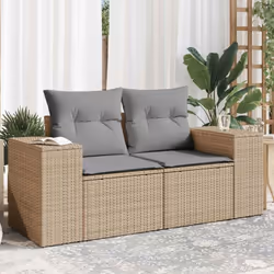Détendez-vous et profitez de l'extérieur dans ce confortable canapé de jardin 2 places ! Matériau durable : la résine tressée ...