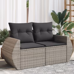 Détendez-vous et profitez de l'extérieur dans ce confortable canapé de jardin 2 places ! Matériau durable : la résine tressée ...