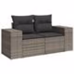 vidaXL Canapé de jardin 2 places avec coussins gris résine tressée
