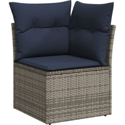 Vidaxl - Canapé d'angle jardin avec coussins gris en poly rattan
