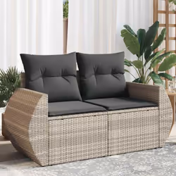Détendez-vous et profitez de l'extérieur dans ce confortable canapé de jardin 2 places ! Matériau durable : la résine tressée ...