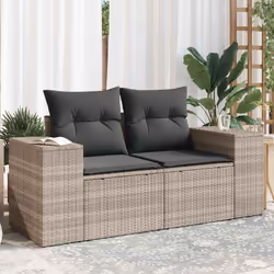 Détendez-vous et profitez de l'extérieur dans ce confortable canapé de jardin 2 places ! Matériau durable : la résine tressée ...