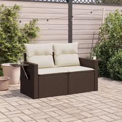 Détendez-vous et profitez de l'extérieur dans ce confortable canapé de jardin 2 places ! Matériau durable : la résine tressée ...