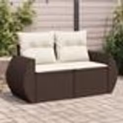 vidaXL Canapé de jardin avec coussins 2 places marron résine tressée