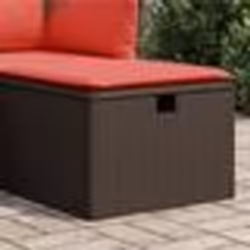 vidaXL Pouf de jardin avec coussin Marron 55x55x37 cm en poly rotin