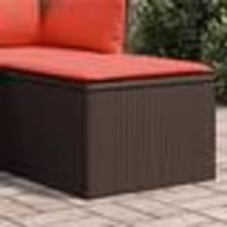 vidaXL Tabouret de jardin avec coussin Marron 55x55x37 cm en Rattan synthétique