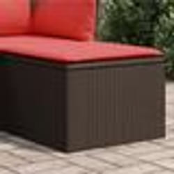 vidaXL Tabouret de jardin avec coussin Marron 55x55x37 cm en Rattan synthétique