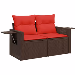 Détendez-vous et profitez du plein air dans ce confortable canapé de jardin 2 places ! Matériau durable : le rotin PE, égalem ...