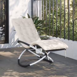 VidaXL 3213546 chaise d'extérieur Linge Siège rembourré Acier, Textile Crème