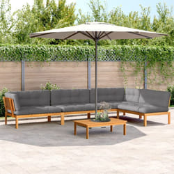 vidaXL Salon palette de jardin avec coussins 5pcs bois d'acacia massif