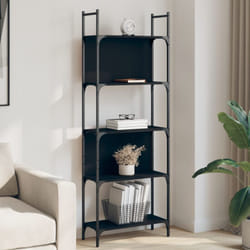 Bibliothèque à 5 niveaux noir 60,5x24x166,5cm bois d'ingénierie - Vidaxl