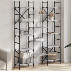 Bibliothèque sonoma gris 127,5x28,5x172,5 cm bois d'ingénierie - Vidaxl