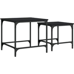 Tables basses gigognes 2 pcs noir bois d'ingénierie Vidaxl