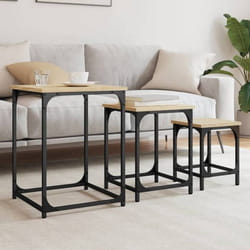 vidaXL Tables basses gigognes 3 pcs chêne sonoma bois d'ingénierie