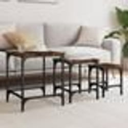 vidaXL Tables basses gigognes 3 pcs chêne fumé bois d'ingénierie