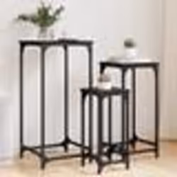 vidaXL Tables d’appoint gigognes 3 pcs noir bois d'ingénierie
