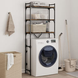 Tagère de lave-linge chêne fumé 67x25x163 cm bois d'ingénierie