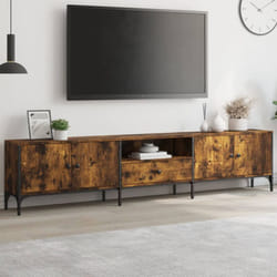 Vidaxl - Meuble tv à tiroir chêne fumé 200x25x44 cm bois d'ingénierie
