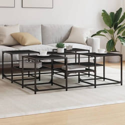 vidaXL Table basse noir 121x121x40cm Bois d'ingénierie