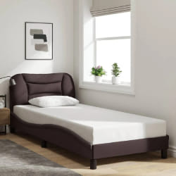 vidaXL Cadre de lit sans matelas marron foncé 80x200 cm tissu - 80 x 200 cm