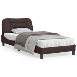 vidaXL Cadre de lit sans matelas marron foncé 90x190 cm tissu - 90 x 190 cm