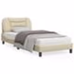 vidaXL Cadre de lit sans matelas crème 90x190 cm tissu - 90 x 190 cm