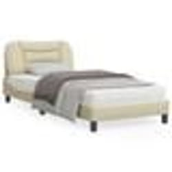 vidaXL Cadre de lit sans matelas crème 90x190 cm tissu - 90 x 190 cm