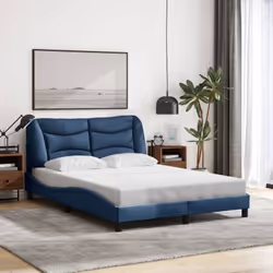 Vidaxl - Cadre de lit sans matelas bleu 120x200 cm tissu