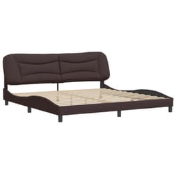 vidaXL Cadre de lit sans matelas marron foncé 200x200 cm tissu - 200 x 200 cm