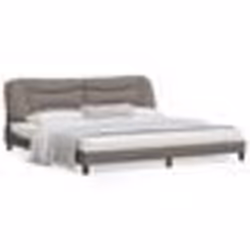 vidaXL Cadre de lit sans matelas taupe 200x200 cm tissu - 200 x 200 cm