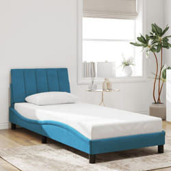 Cadre De Lit Sans Matelas Bleu 90x190 Cm Velours Vidaxl