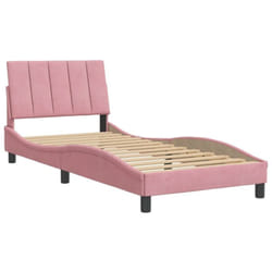 Cadre de lit sans matelas rose 90x190 cm velours vidaXL
