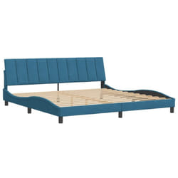 Cadre De Lit Sans Matelas Bleu 200x200 Cm Velours Vidaxl