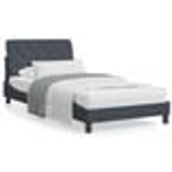 vidaXL Cadre de lit sans matelas gris foncé 100x200 cm velours - 100 x 200 cm