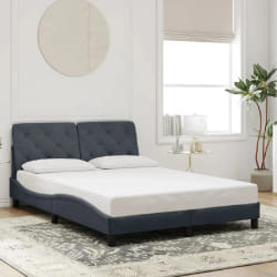 vidaXL Cadre de lit sans matelas gris foncé 140x200 cm velours - 140 x 200 cm