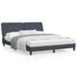 vidaXL Cadre de lit sans matelas gris foncé 160x200 cm velours - 160 x 200 cm