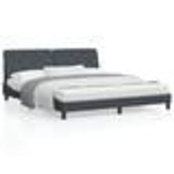 vidaXL Cadre de lit sans matelas gris foncé 180x200 cm velours - 180 x 200 cm