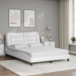 Vidaxl - Cadre de lit avec tête de lit Blanc 140x190 cm Similicuir
