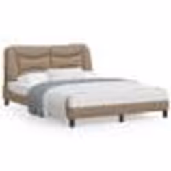vidaXL Cadre de lit sans matelas cappuccino 140x190 cm similicuir - 140 x 190 cm